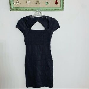 Vintage Y2K Guess Marciano dark Grey fitted bodycon mini dress small open back